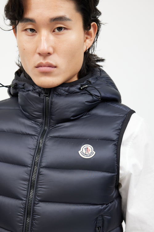 Moncler Navy Down Quilted Vest