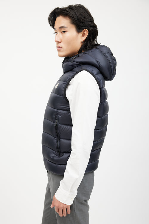 Moncler Navy Down Quilted Vest