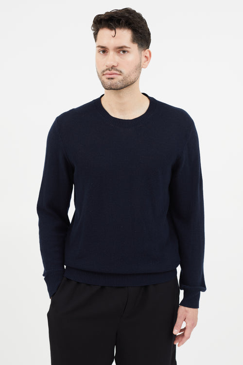 Moncler Navy Knit Cashmere Sweater