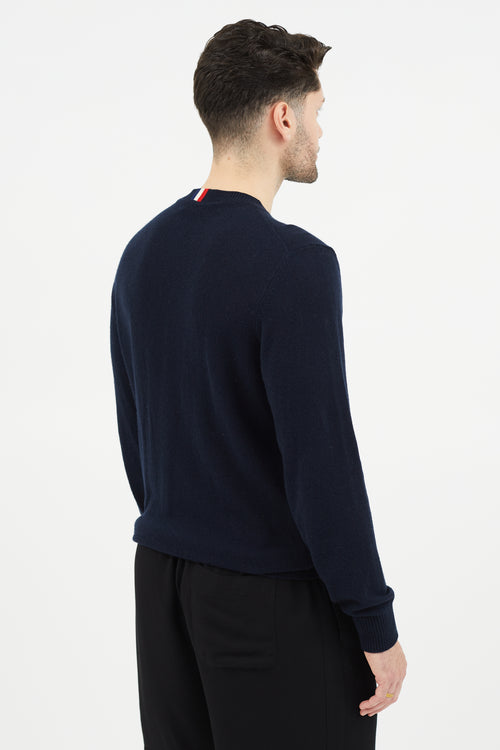 Moncler Navy Knit Cashmere Sweater