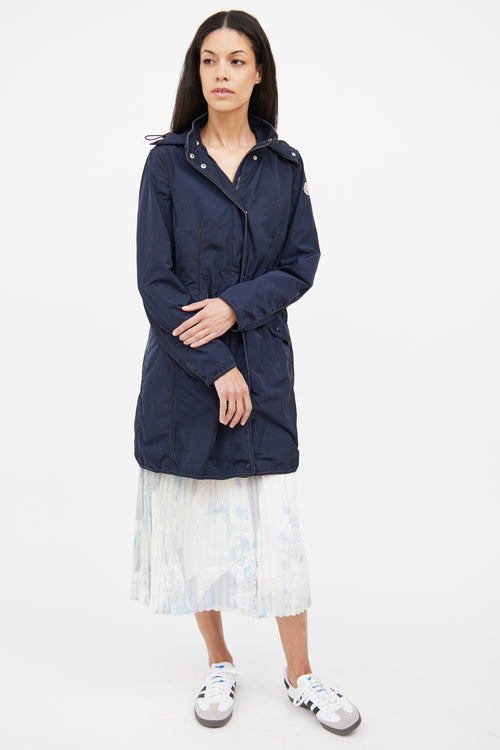 Moncler Navy Argelia Hooded Anorak Jacket