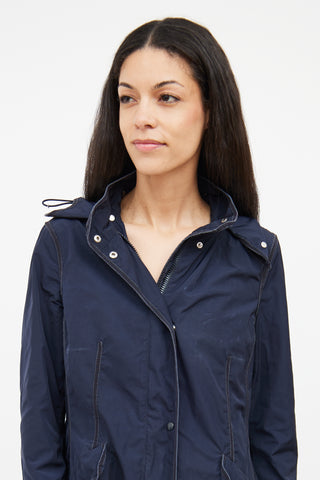 Moncler Navy Argelia Hooded Anorak Jacket