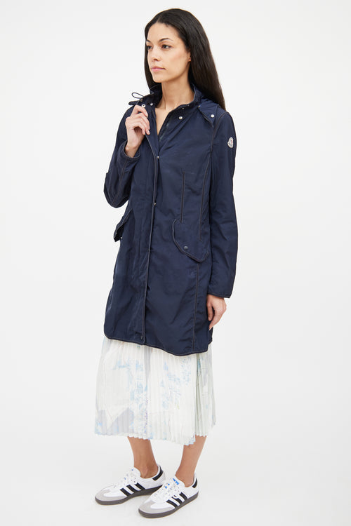 Moncler Navy Argelia Hooded Anorak Jacket