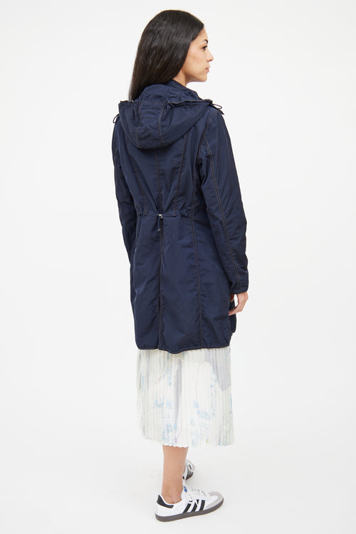 Moncler Navy Argelia Hooded Anorak Jacket