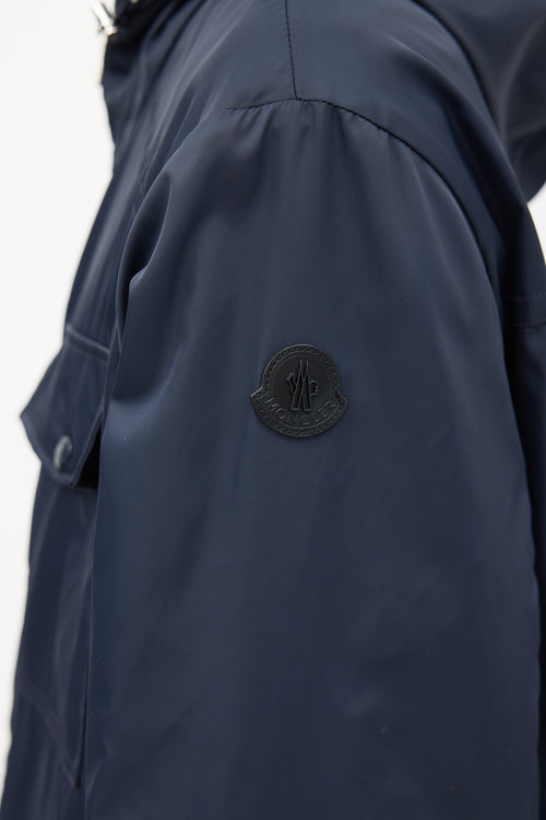 Moncler Navy Nylon Hooded Jacket