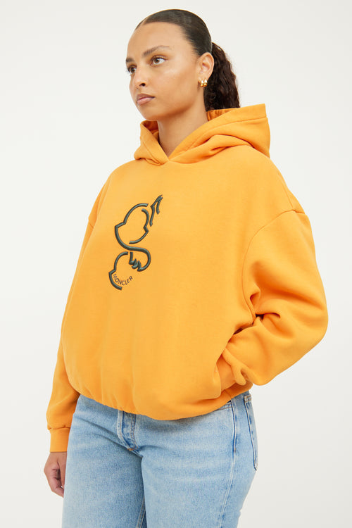 Moncler Orange Logo Long Sleeve Hoodie