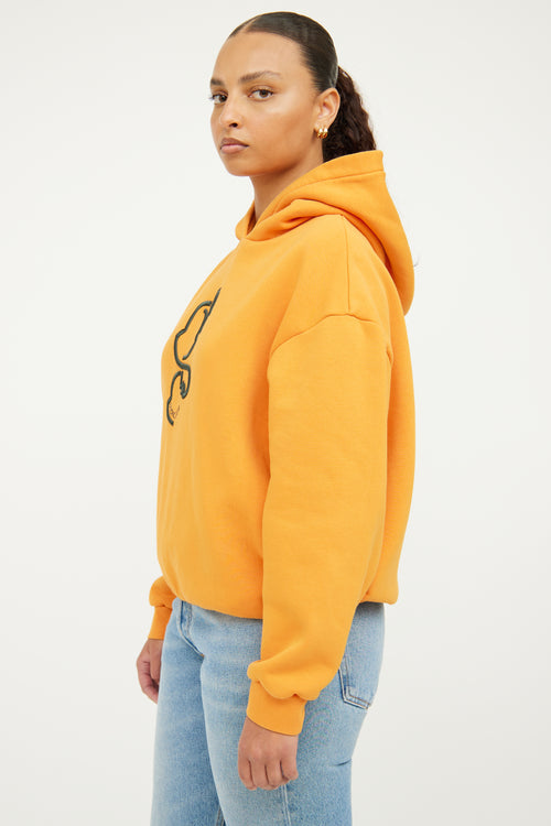 Moncler Orange Logo Long Sleeve Hoodie