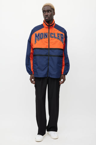 Moncler Orange 
Navy Copernicus Logo Jacket