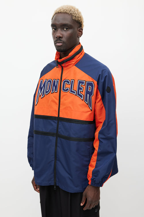 Moncler Orange 
Navy Copernicus Logo Jacket