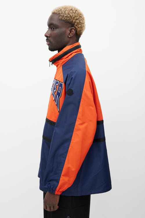 Moncler Orange 
Navy Copernicus Logo Jacket