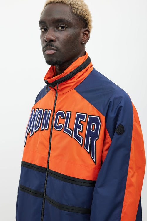 Moncler Orange 
Navy Copernicus Logo Jacket