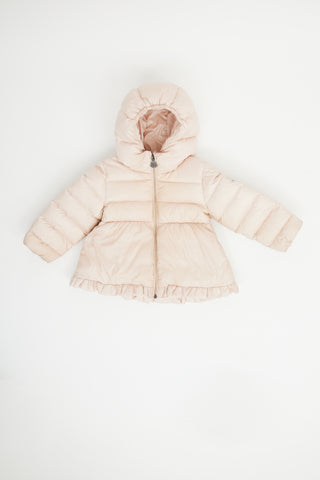 Moncler Pink Peplum Puffer Coat