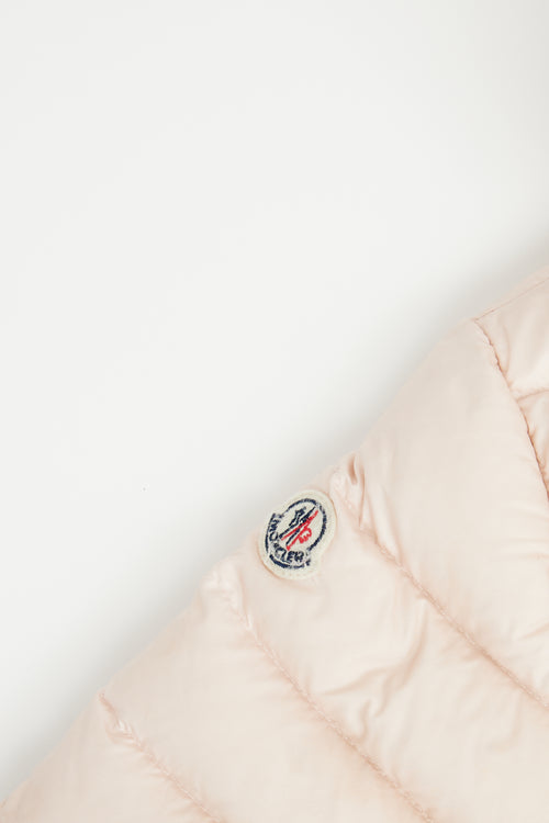 Moncler Pink Peplum Puffer Coat