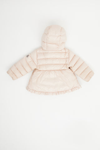 Moncler Pink Peplum Puffer Coat