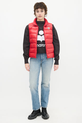 Moncler Red Ghany Down Puffer Vest