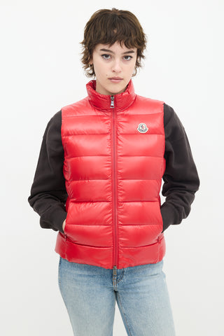 Moncler Red Ghany Down Puffer Vest