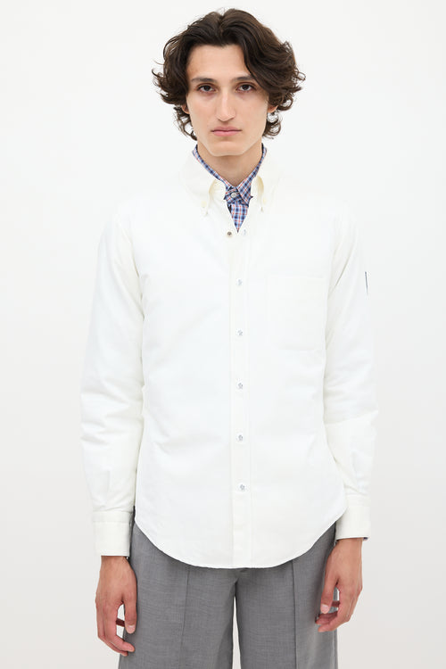 Moncler White Cotton Padded Shirt Jacket