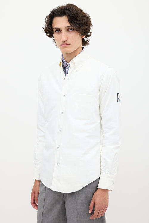 Moncler White Cotton Padded Shirt Jacket