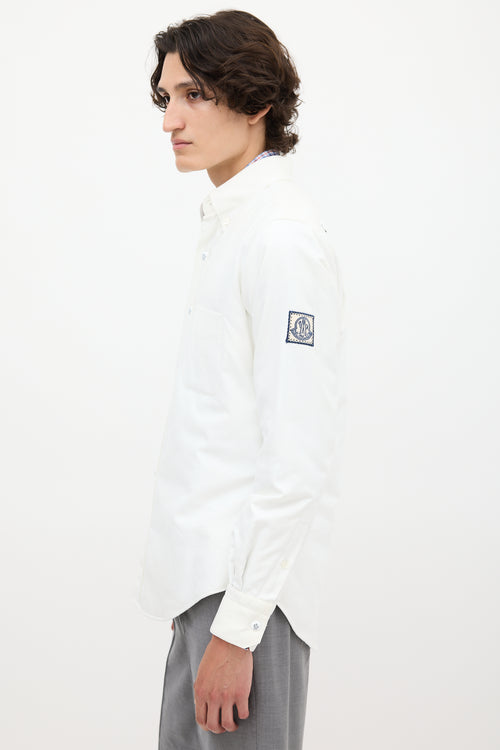 Moncler White Cotton Padded Shirt Jacket