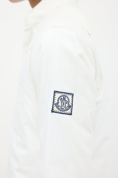 Moncler White Cotton Padded Shirt Jacket