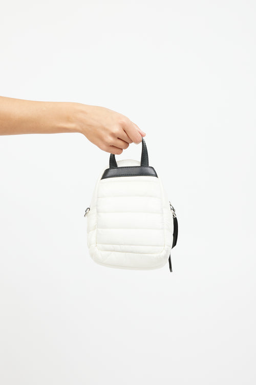 Moncler White Kilia Small Quilted Backpack