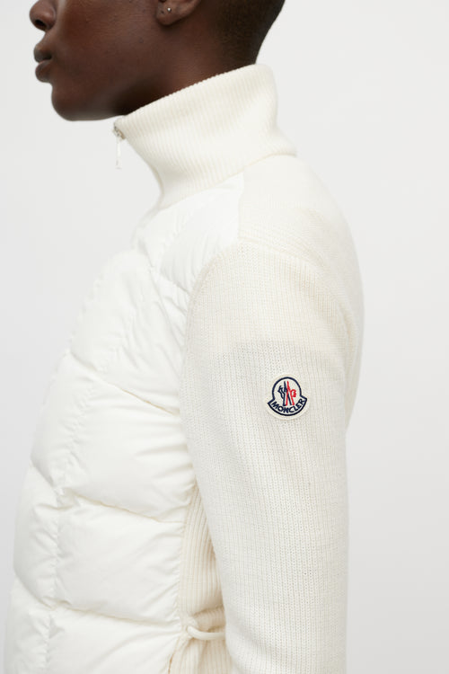 Moncler White Nylon 
Wool Puffer Jacket