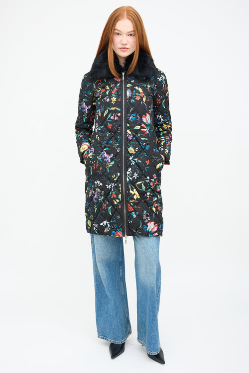 Moncler X Erdem Black 
Multi Floral Coat