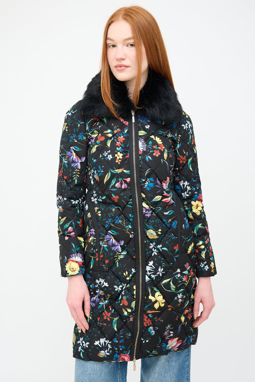 Moncler X Erdem Black 
Multi Floral Coat