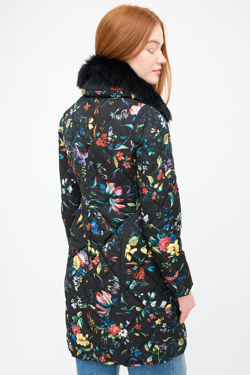 Moncler X Erdem Black 
Multi Floral Coat