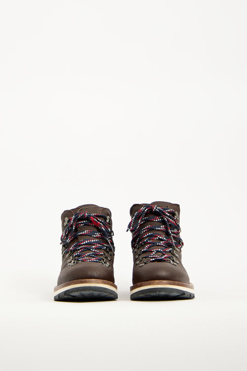 Moncler Brown Leather Peak Scarpa Hiking Boot