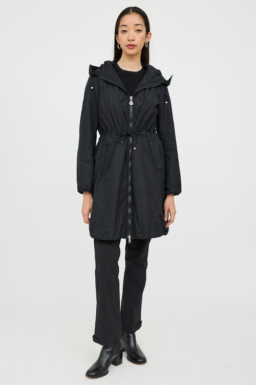 Moncler Black Neombre Hooded Nylon Coat