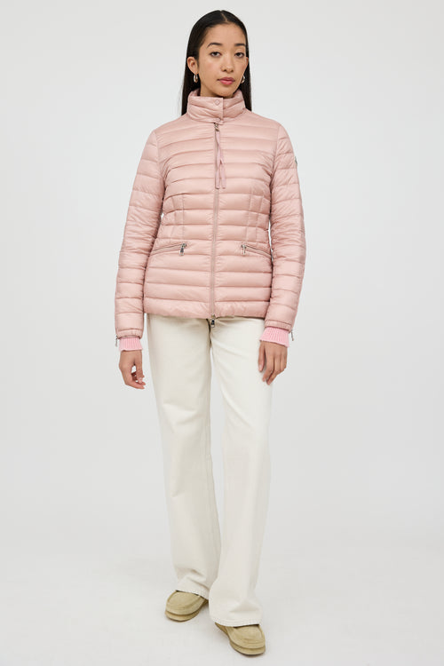 Moncler Pink Safre Down Jacket