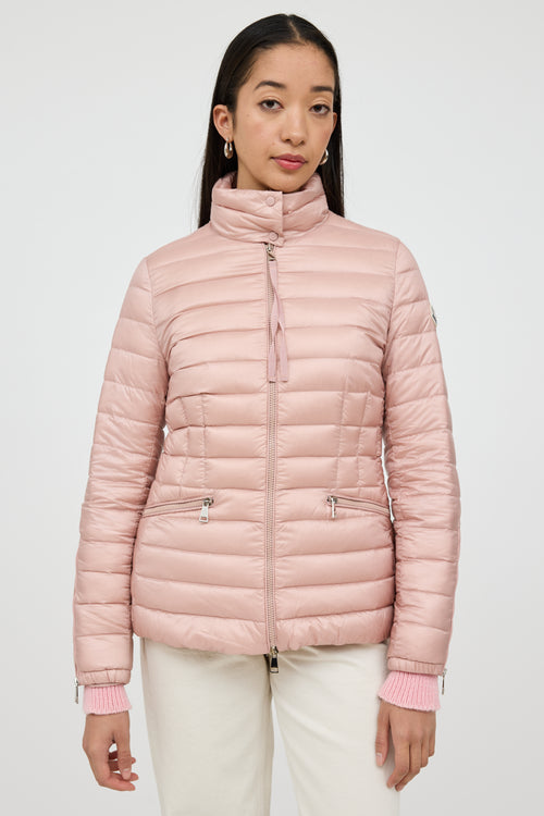 Moncler Pink Safre Down Jacket