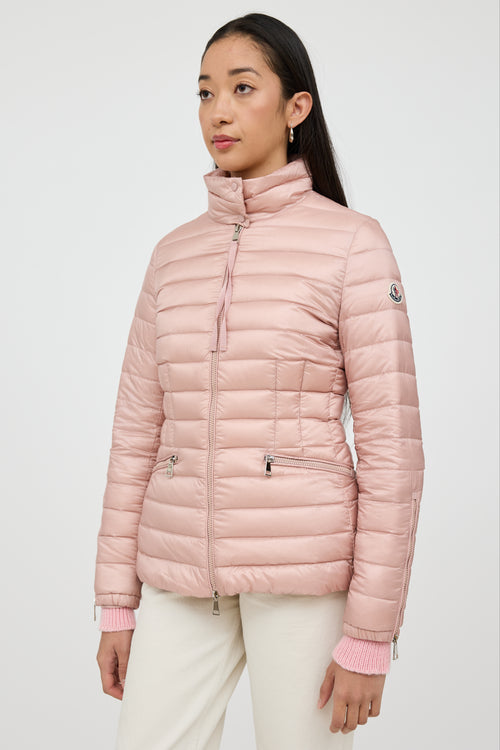 Moncler Pink Safre Down Jacket