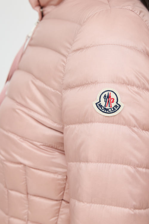 Moncler Pink Safre Down Jacket