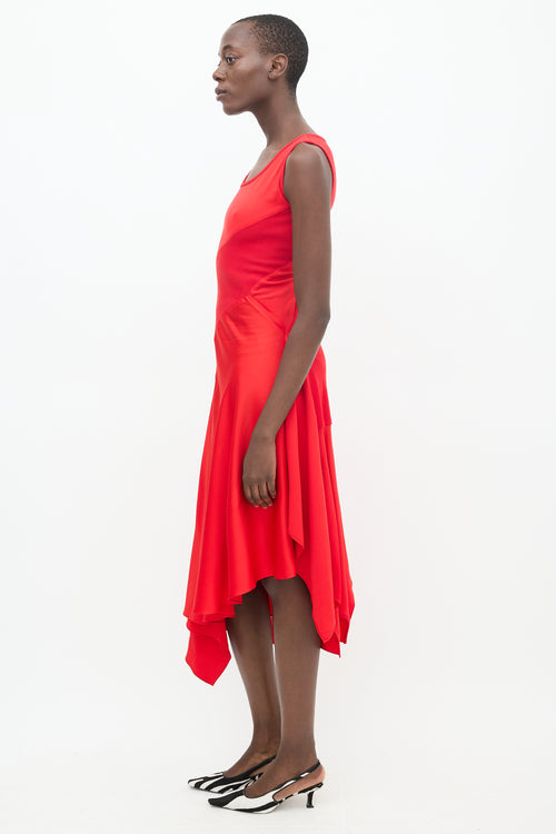 Monse Red Panelled Asymmetrical Dress