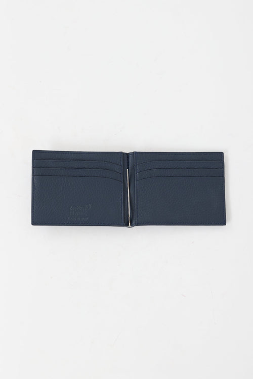 Mont Blanc Navy Leather Bifold Wallet