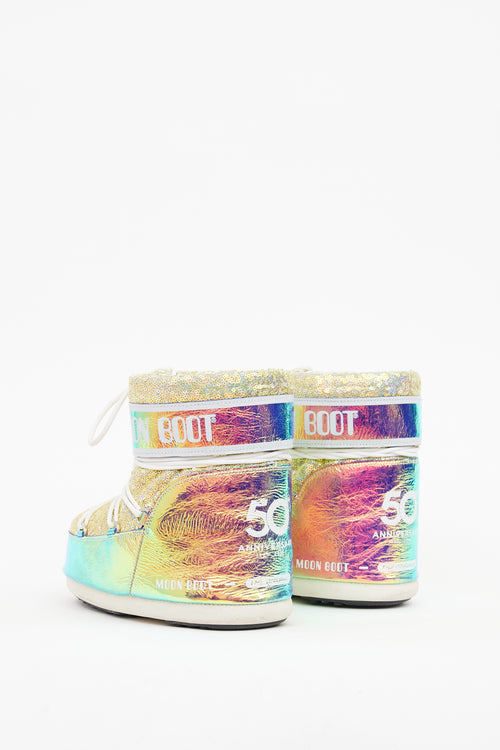 Moon Boot Iridescent Sequin Short Boot