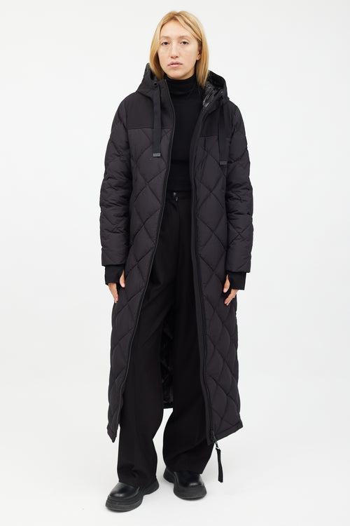 Moose Knuckles Black Nylon Quilted Parka