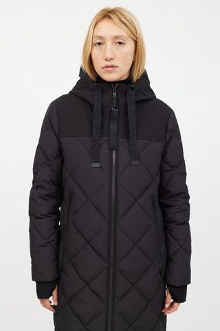 Moose Knuckles Black Nylon Quilted Parka