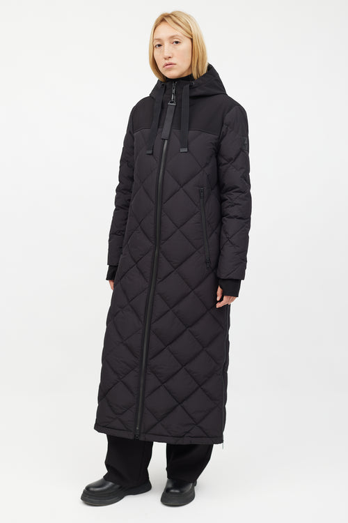 Moose Knuckles Black Nylon Quilted Parka