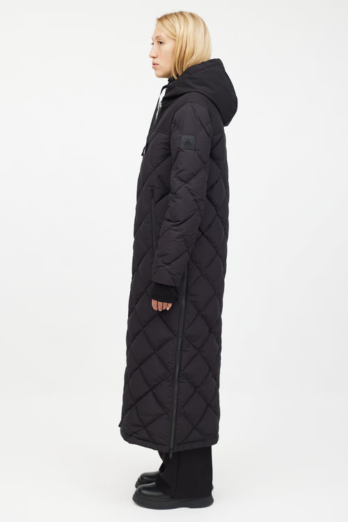 Moose Knuckles Black Nylon Quilted Parka