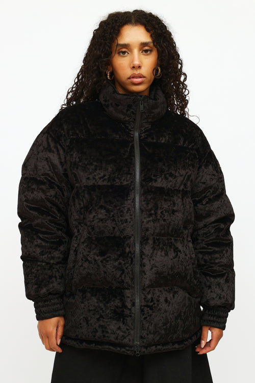 Moose Knuckles Black Velvet Puffer Jacket