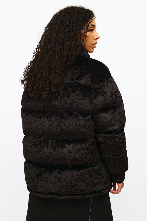 Moose Knuckles Black Velvet Puffer Jacket