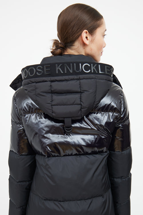 Moose Knuckles Black Down Powerpuff Shiny Coat