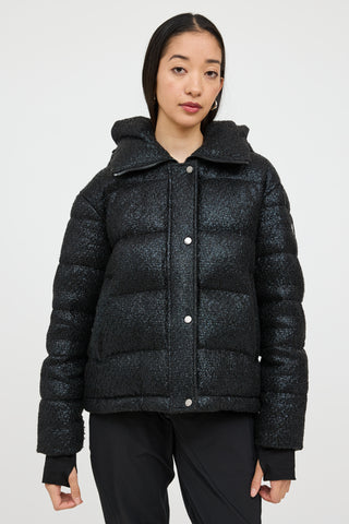 Moose Knuckles Black Gilley Textured Down Jacket