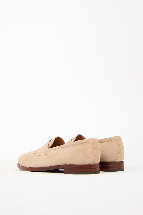 Morjas Beige Suede Penny Loafer