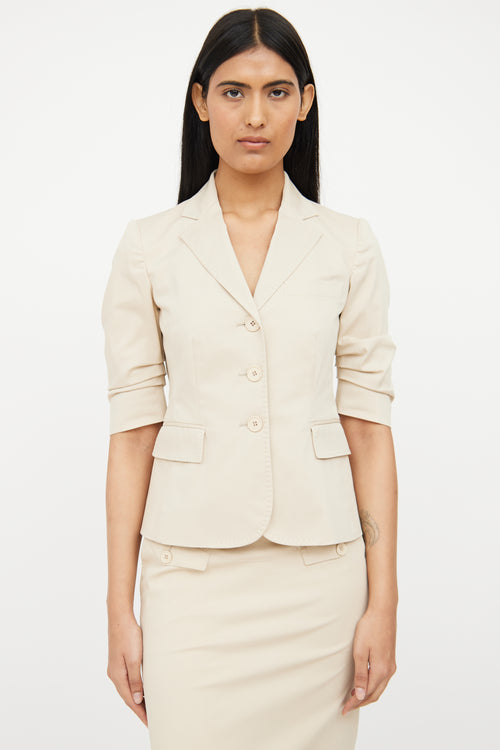 Moschino Beige Blazer 
Pencil Skirt Set