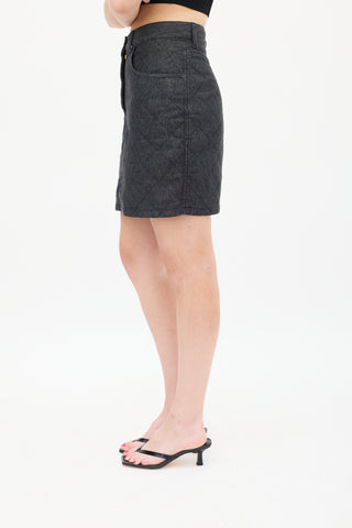 Moschino Black Denim Quilted Mini Skirt