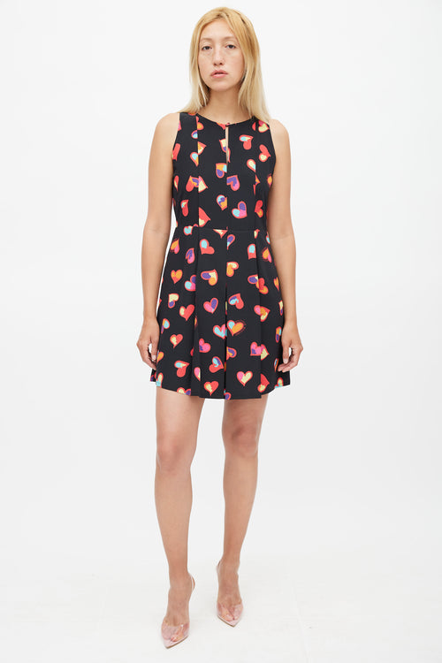 Moschino Black 
Multicolour Pleated Heart Dress